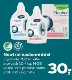 SuperBrugsen Neutral vaskemiddel tilbud