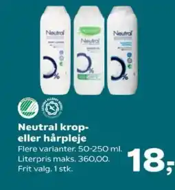 SuperBrugsen Neutral krop- eller hårpleje tilbud