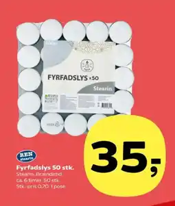 SuperBrugsen REN Fyrfadslys 50 stk tilbud