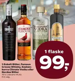 SuperBrugsen 1-Enkelt Bitter, Famous Grouse Whisky, Kosken- korva Climate Vodka eller Nordsø Bitter tilbud
