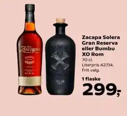 SuperBrugsen Zacapa Solera Gran Reserva eller Bumbu XO Rom tilbud