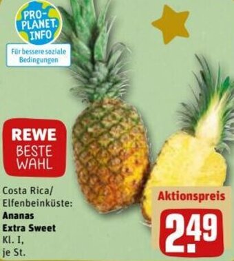 REWE DE Ananas Extra Sweet tilbud