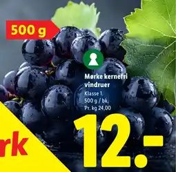 Lidl Mørke kernefri vindruer tilbud