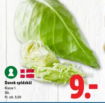 Lidl Dansk spidskål tilbud