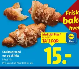 Lidl Croissant med ost og skinke tilbud