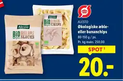 Lidl ALESTO Økologiske æble- eller bananchips tilbud