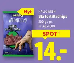Lidl HALLOWEEN Blå tortillachips tilbud