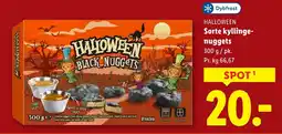Lidl HALLOWEEN Sorte kyllinge- nuggets tilbud