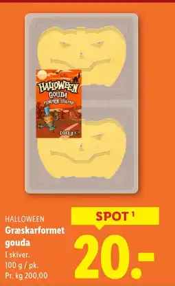 Lidl HALLOWEEN Græskarformet gouda tilbud