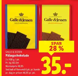 Lidl GALLE & JESSEN Pålægschokolade tilbud