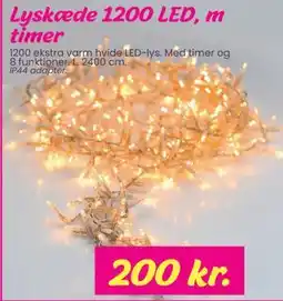 Hi five Lyskæde 1200 LED, m timer, DKK 200 tilbud
