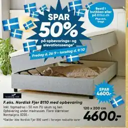 Bilka Nordisk Fjer B110 med opbevaring, DKK 4600 tilbud