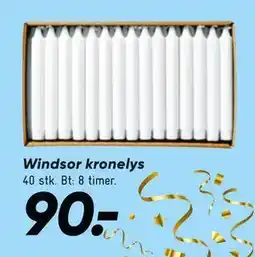Bilka Windsor kronelys, DKK 90 tilbud