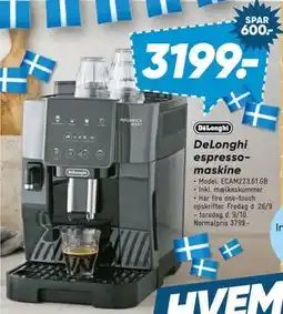 Bilka DeLonghi espressomaskine, DKK 3199 tilbud