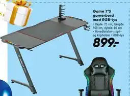 Bilka Game Y’S gamerbord med RGB-lys, DKK 899 tilbud