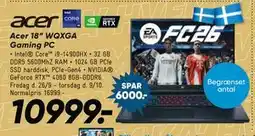 Bilka Acer 18” WQXGA Gaming PC, DKK 10999 tilbud