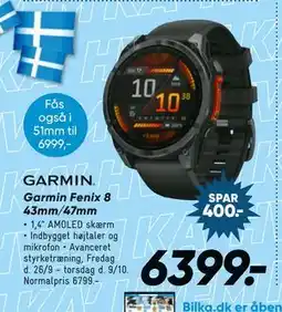Bilka Garmin Fenix 8 43mm/47mm, DKK 6399 tilbud