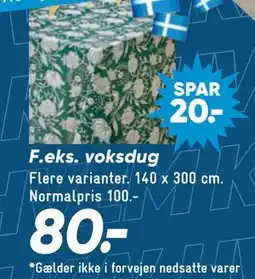 Bilka voksdug, DKK 80 tilbud