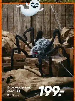 Bilka Stor edderkop med LED, DKK 199 tilbud