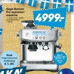 Bilka Sage Barista Pro espresso maskine, DKK 4999 tilbud