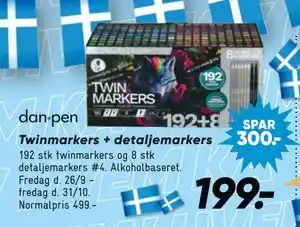 Bilka Twinmarkers + detaljemarkers, DKK 199 tilbud