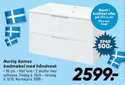 Bilka Nortiq Samos badmøbel med håndvask, DKK 2599 tilbud