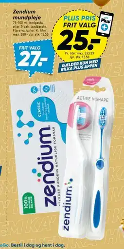 Bilka Zendium mundpleje, DKK 27, App-pris tilbud