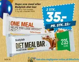 Bilka Nupo one meal eller Bodylab diet bar, DKK 35 tilbud