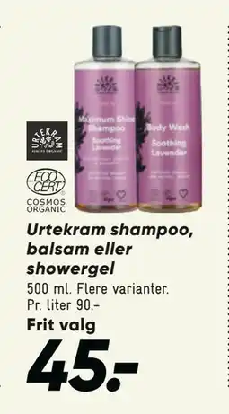 Bilka Urtekram shampoo, balsam eller showergel, DKK 45 tilbud