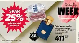 Bilka Versace dylan blue edt men eller bright crystal edt spray, DKK 411.75 tilbud