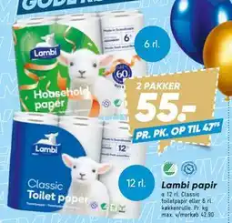 Bilka Lambi papir, DKK 55 tilbud