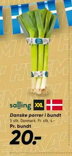 Bilka Danske porrer i bundt, DKK 20 tilbud