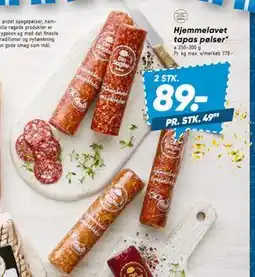Bilka Hjemmelavet tapas pølser, DKK 89 tilbud