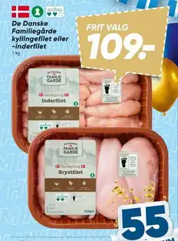Bilka De Danske Familiegårde kyllingefilet eller -inderfilet, DKK 109 tilbud