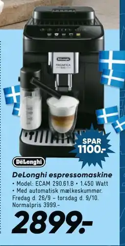 Bilka DeLonghi espressomaskine, DKK 2899 tilbud