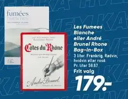 Bilka Les Fumees Blanche eller André Brunel Rhone Bag-in-Box, DKK 179 tilbud