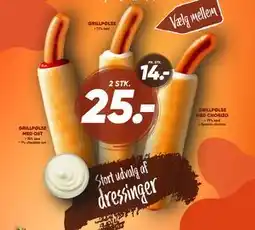 Bilka GRILLPØLSE MED OST, DKK 25 tilbud