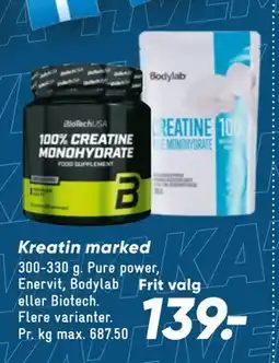 Bilka Kreatin marked, DKK 139 tilbud