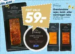 Bilka Grønlandske rejer, kold- eller varmrøget laks, DKK 59 tilbud