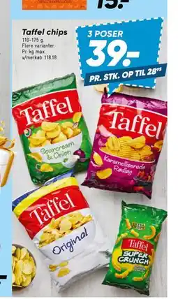 Bilka Taffel chips, DKK 39 tilbud