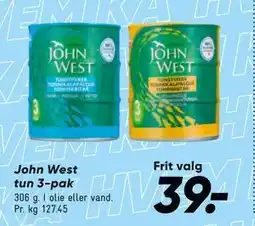 Bilka John West tun 3-pak, DKK 39 tilbud