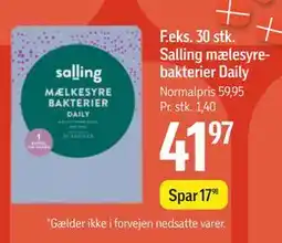 Føtex 30 stk. Salling mælesyrebakterier Daily, DKK 41.97 tilbud