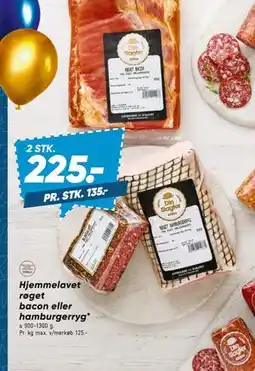 Bilka Hjemmelavet røget bacon eller hamburgerryg, DKK 225 tilbud