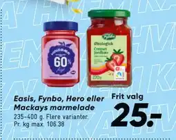 Bilka Easis, Fynbo, Hero eller Mackays marmelade, DKK 25 tilbud