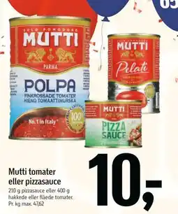 Føtex Mutti tomater eller pizzasauce, DKK 10 tilbud