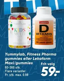 Bilka Yummylab, Fitness Pharma gummies eller Lekaform Maxi/gummies, DKK 59 tilbud
