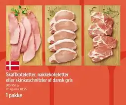 Føtex Skaftkoteletter, nakkekoteletter eller skinkeschnitzler af dansk gris, DKK 65 tilbud