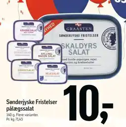 Føtex Sønderjyske Fristelser pålægssalat, DKK 10 tilbud