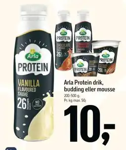 Føtex Arla Protein drik, budding eller mousse, DKK 10 tilbud