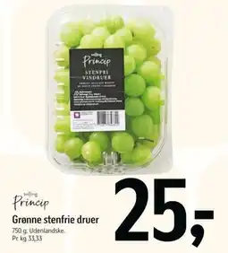 Føtex Grønne stenfrie druer, DKK 25 tilbud
